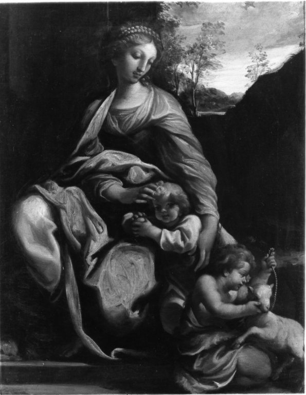 Madonna con Bambino e San Giovannino (dipinto) di Mazzola Francesco detto Parmig